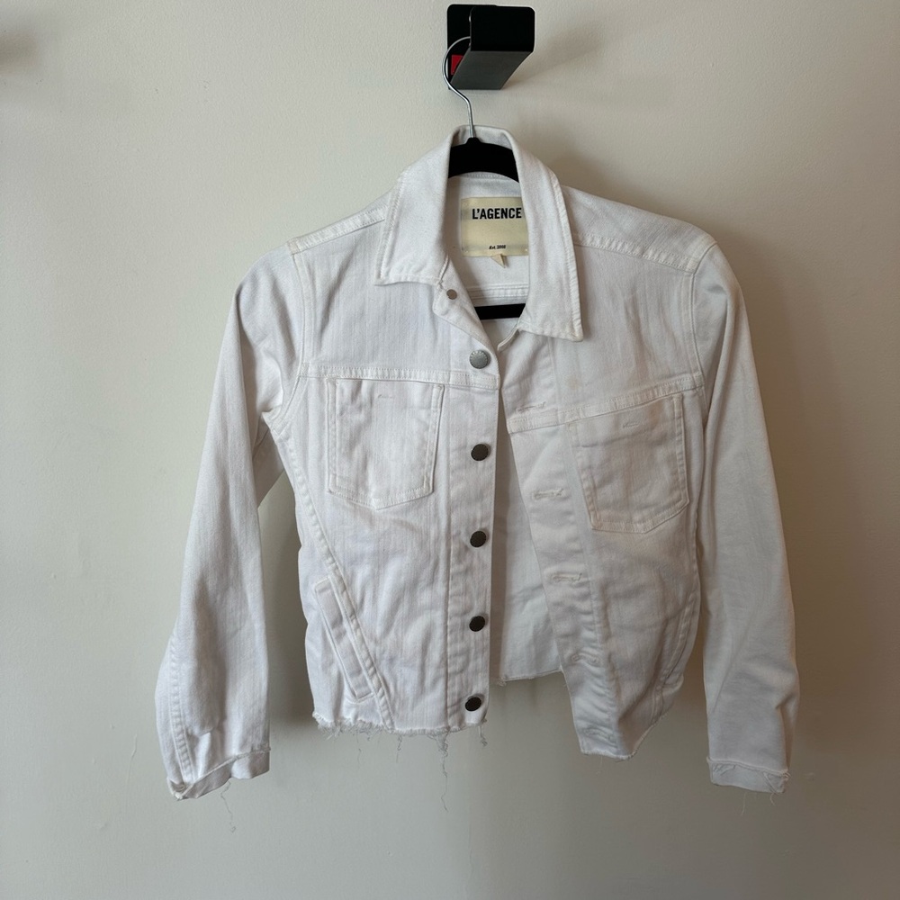 L’agence white denim jacket